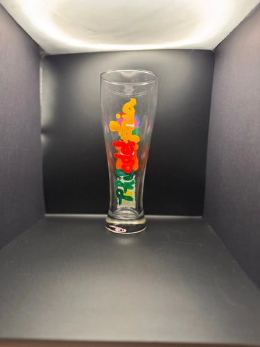 Philly Mascot Stack Pilsner Glass – Hand-Painted 20 oz Pretty Weird