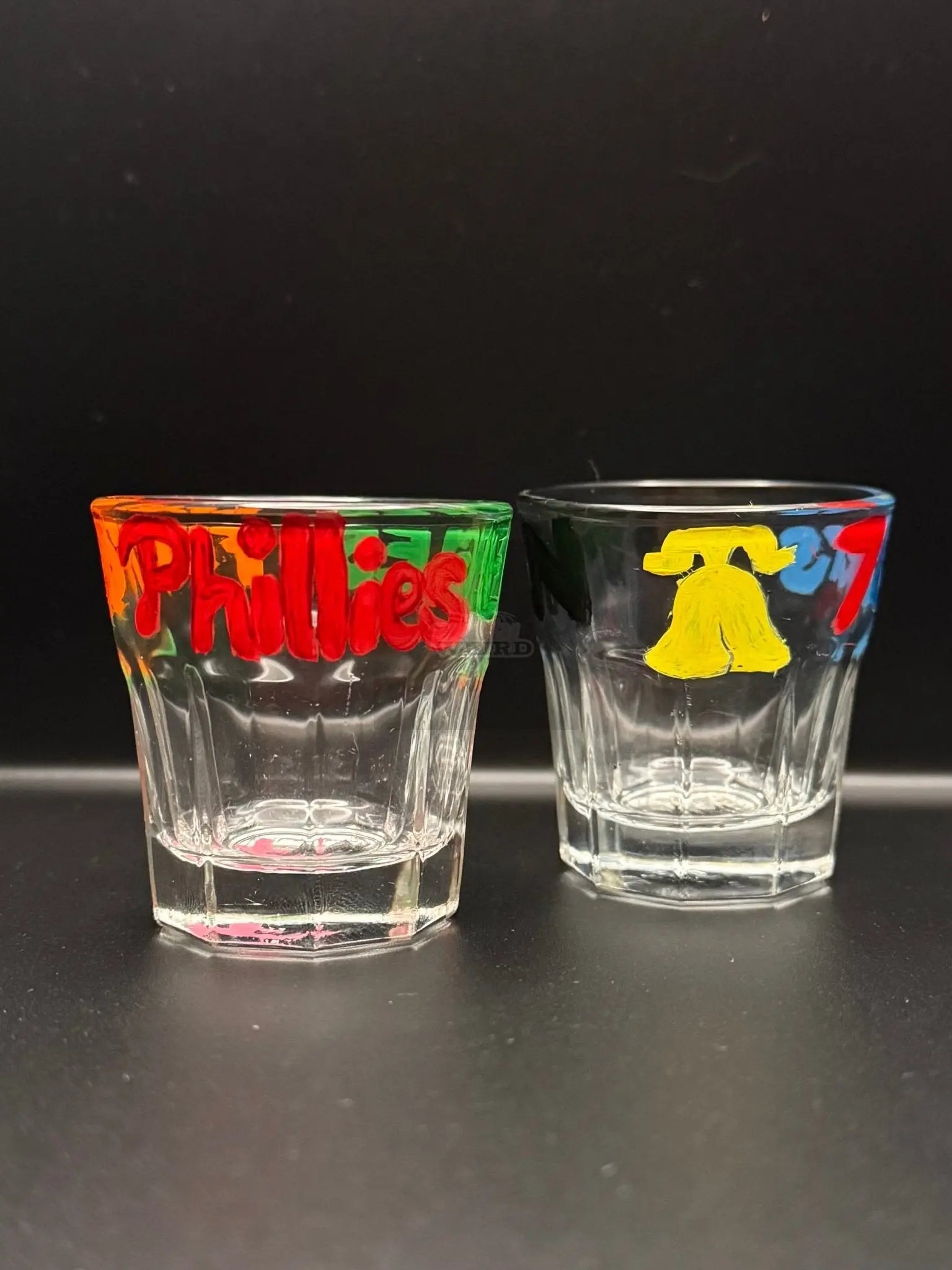 Philly Sports Hand-Painted Shot Glass Set Pretty Weird