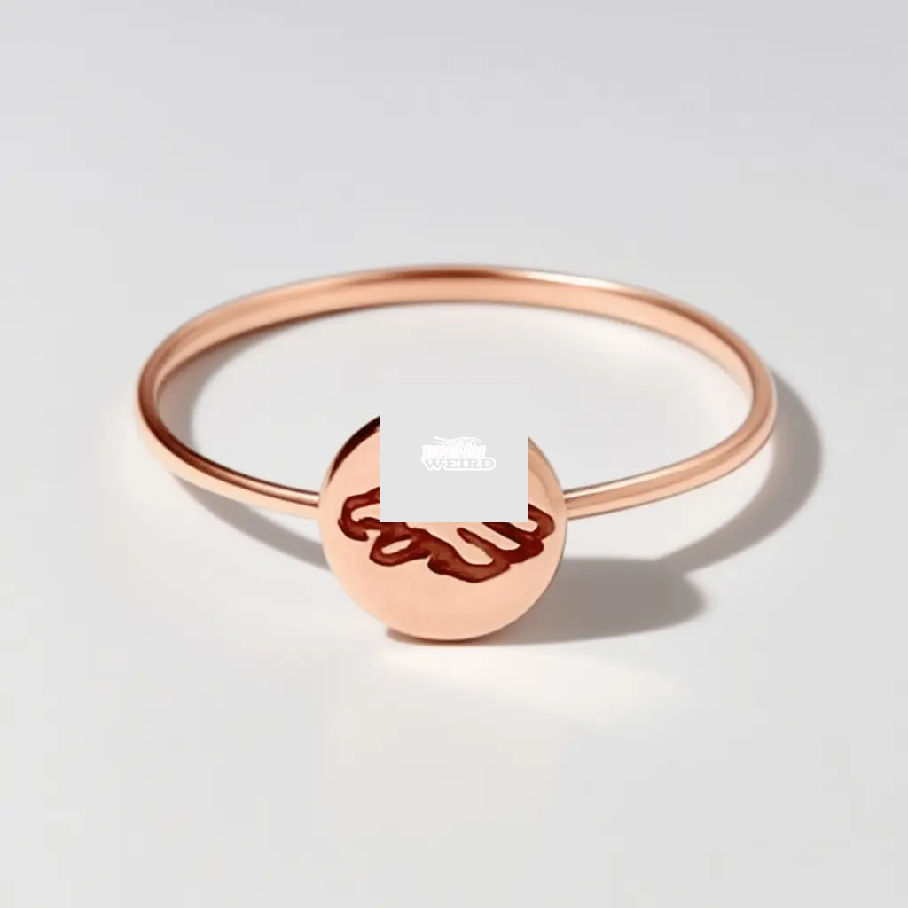 Rose Gold Eagles Pendant Ring – 6mm Circle with Engraved Philadelphia Eagles Logo Pretty Weird