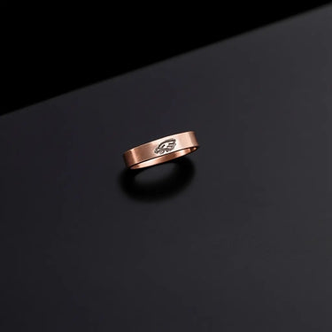 Rose Gold-Filled Sterling Silver - 4mm Flat Band Eagles Logo Ring Pretty Weird