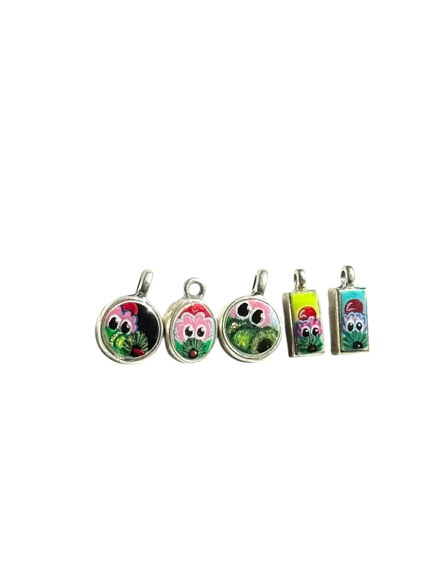 Sterling Silver Hand-Soldered Hand-Painted Phanatic Charm Bangle – Choose Your Charm Pretty Weird