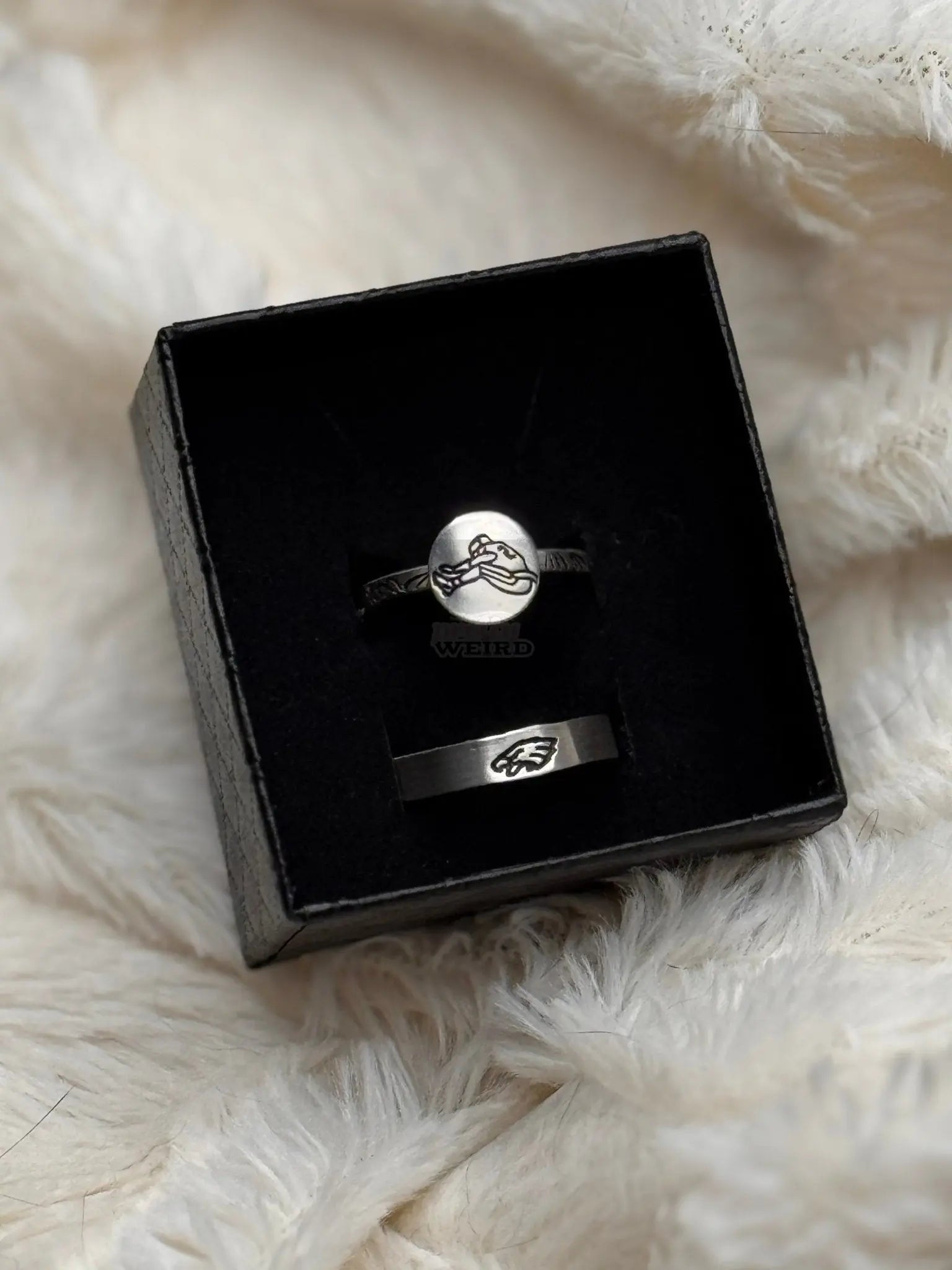 Sterling Silver Saquon Barkley Backwards Hurdle Ring – Hand Engraved Floral Band Pretty Weird