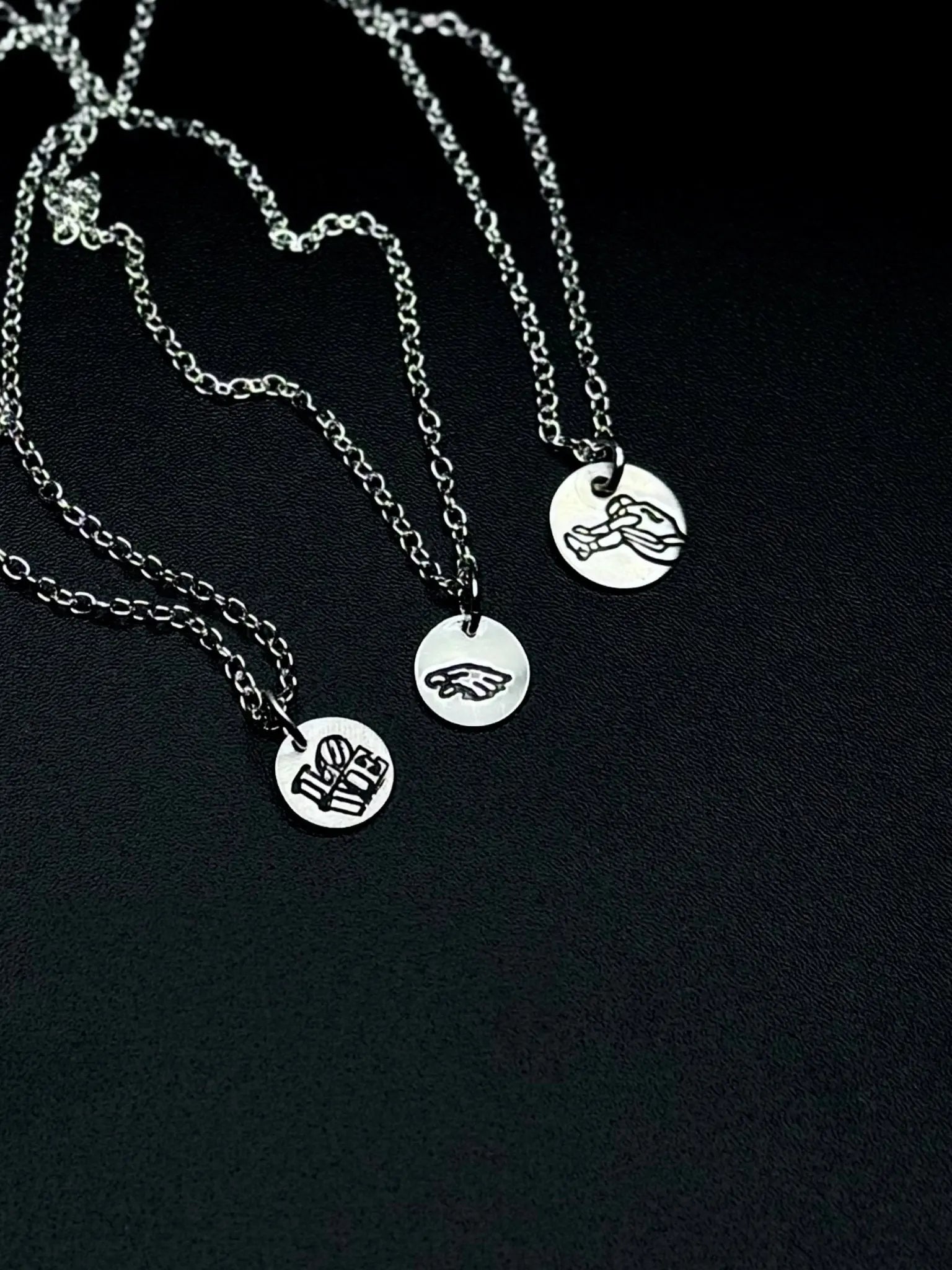 Sterling Silver Saquon Hurdle Pendant Necklace – 10mm Hand Engraved Pretty Weird