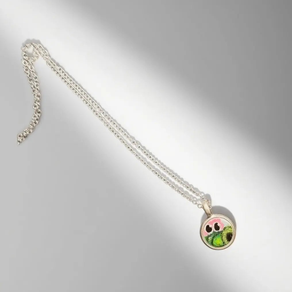 Tiny Round Hand-Painted Phanatic Necklace Pretty Weird