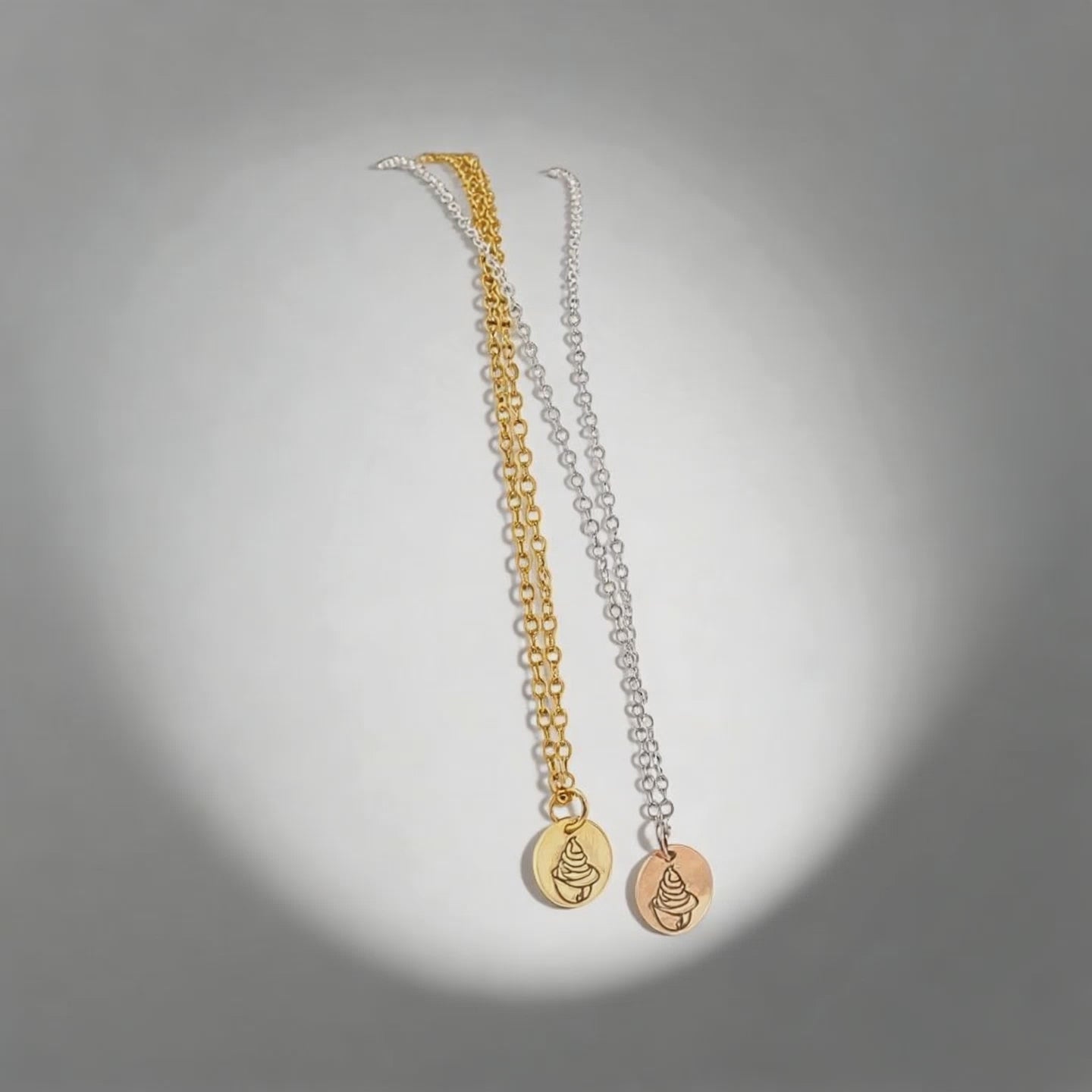 Gold & Rose Gold Phillies Ice Cream Helmet Necklaces
