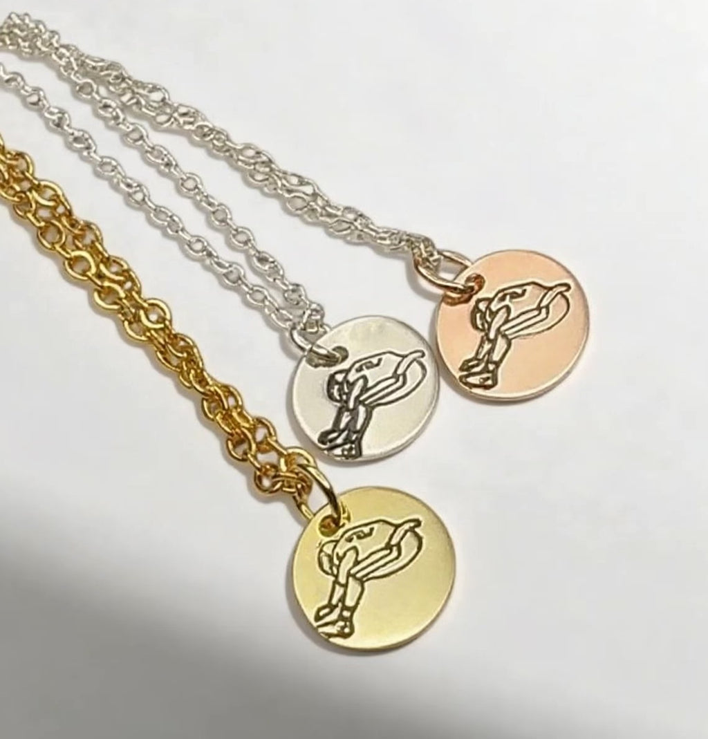 Gold & Rose Gold Saquon Backwards Hurdle Necklaces