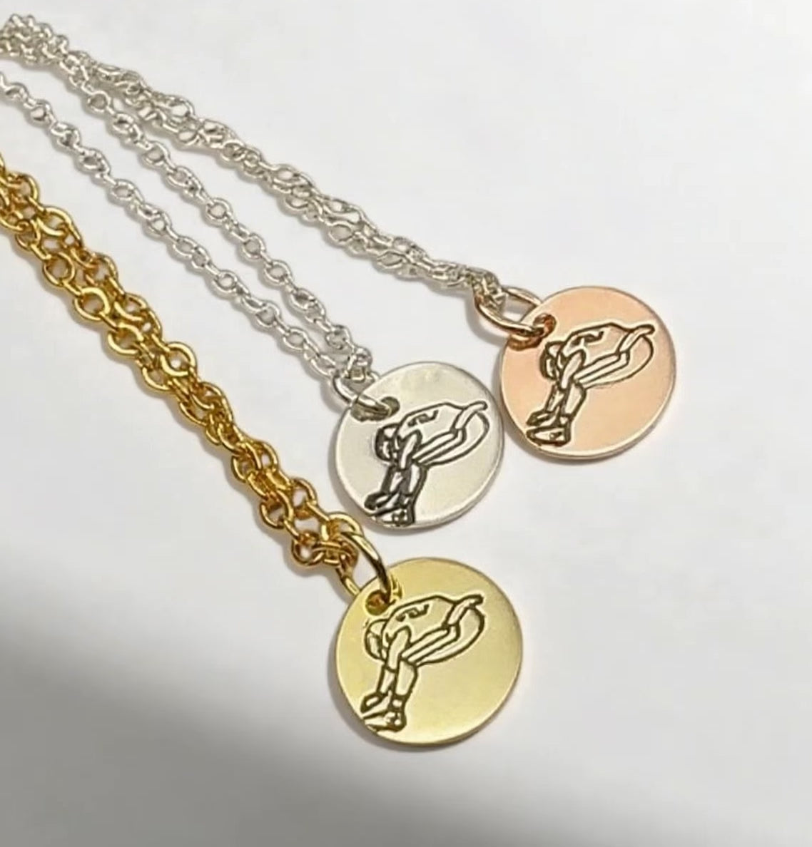 Gold & Rose Gold Saquon Backwards Hurdle Necklaces