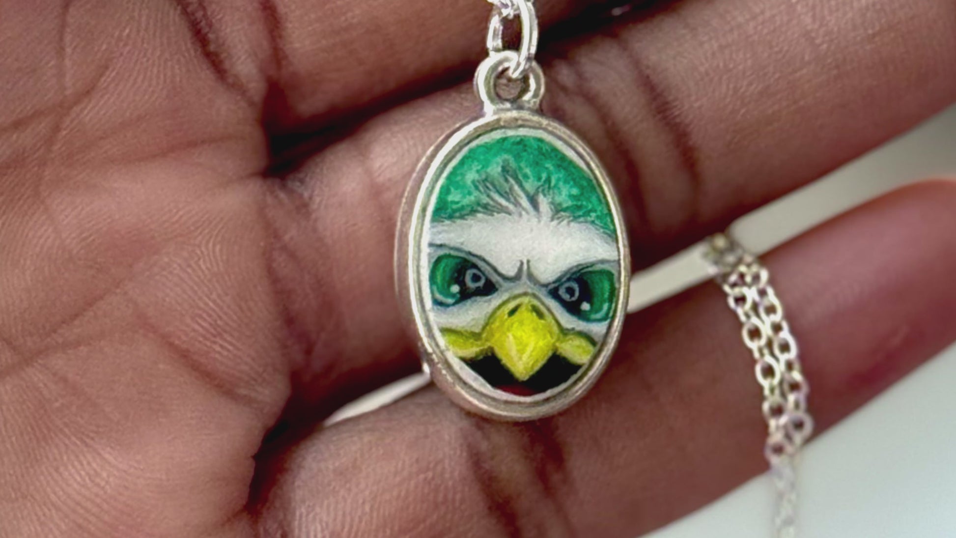 Swoop Me Up | Hand-Painted Philadelphia Eagles Necklace