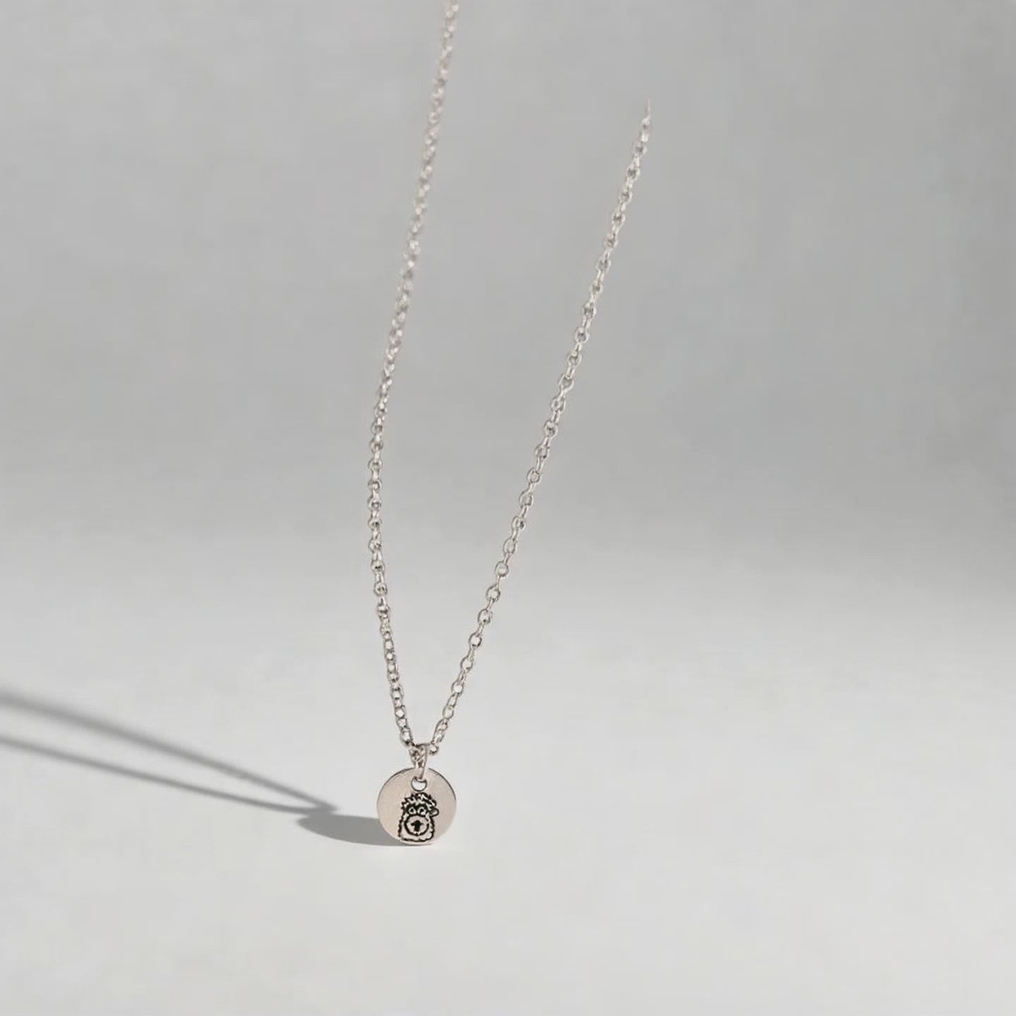 Tiny Engraved Sterling Silver Phanatic Necklace