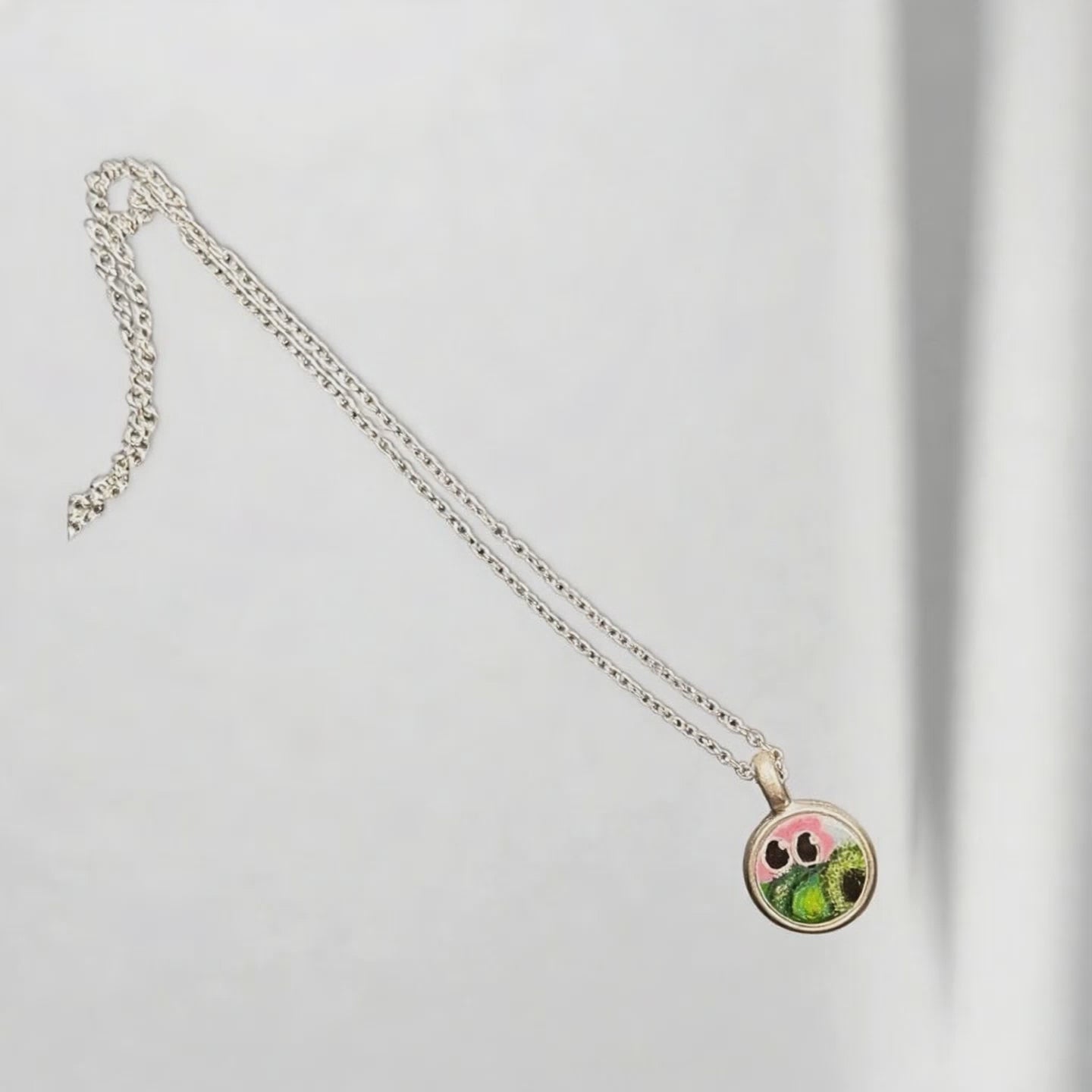 Tiny Round Hand-Painted Phanatic Necklace