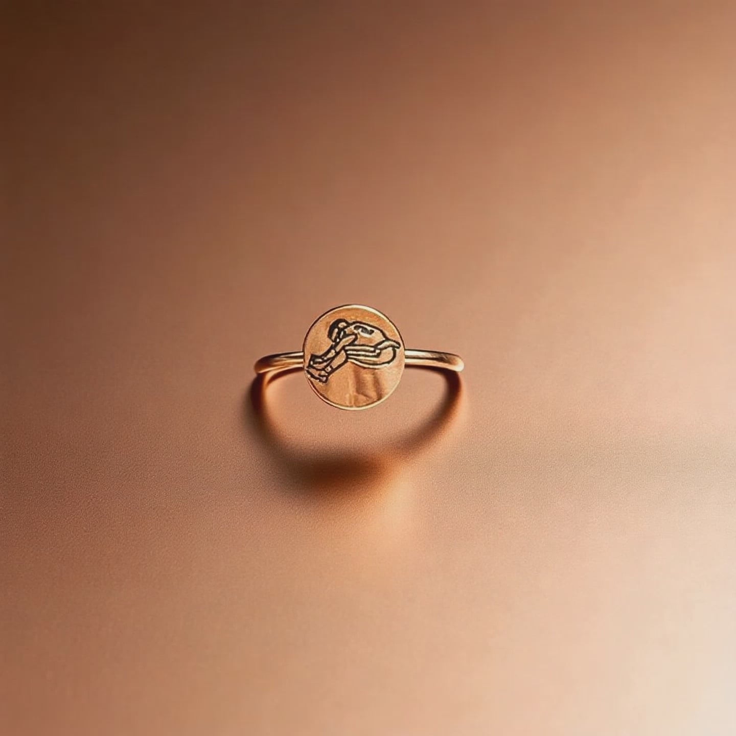 Rose Gold Minimalist Saquon Hurdle Ring